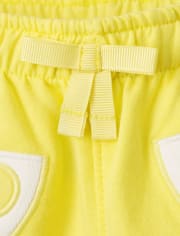 Girls Embroidered Lemon Shorts - Citrus & Sunshine