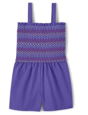 Girls Smocked Romper - Music Festival