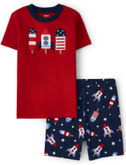 Pijama de 2 piezas de algodón American Popsicle unisex - Gymmies