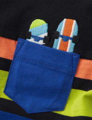 Boys Striped Pocket Tee - Stunt Master