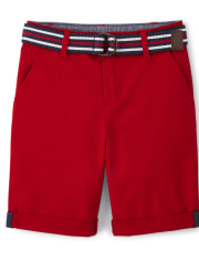 Shorts chinos con cinturón para niños - American Cutie