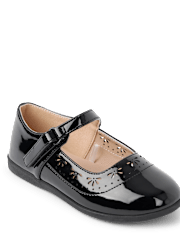 Girls Perforated Mary Jane Flats - Uniform