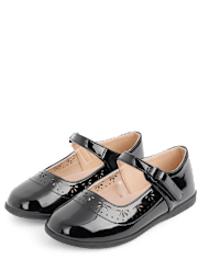 Girls Perforated Mary Jane Flats - Uniform