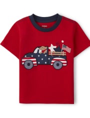 Boys Embroidered Truck Top - American Cutie