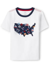 Boys Embroidered Map Top - American Cutie