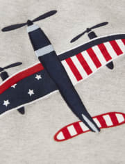 Boys Embroidered Airplane Top - American Cutie
