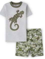 Boys Lizard Cotton 2-Piece Pajamas - Gymmies