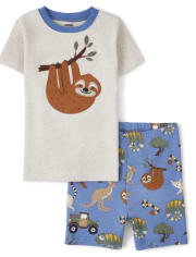 Boys Sloth Cotton 2-Piece Pajamas - Gymmies