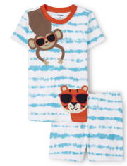Pijama de 2 piezas de algodón con estampado de animales para niños - Gymmies
