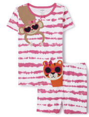 Girls Animal Cotton 2-Piece Pajamas - Gymmies