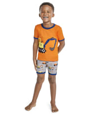 Boys Construction Vehicle Snug Fit Cotton Pajamas - Gymmies