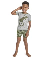 Boys Lizard Snug Fit Cotton Pajamas - Gymmies