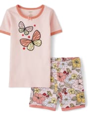 Girls Butterfly Snug Fit Cotton Pajamas - Gymmies