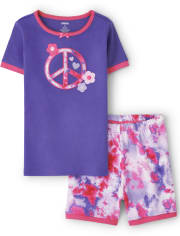 Girls Peace Snug Fit Cotton Pajamas - Gymmies