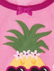 Girls Pineapple Snug Fit Cotton Pajamas - Gymmies