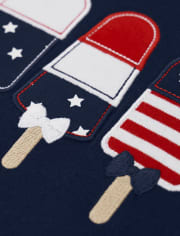 Camiseta bordada Ice Pop Flutter para niñas - American Cutie