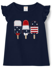 Camiseta bordada Ice Pop Flutter para niñas - American Cutie