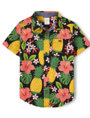 Camisa con botones de piña para niños - Pineapple Punch