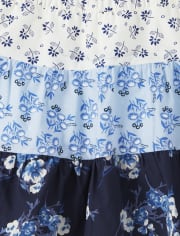Falda-pantalón floral a capas para niña - Blue Skies
