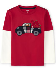 Boys Embroidered Truck Layered Top - Head of the Class