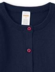 Girls Embroidered Apple Cardigan - Head of the Class