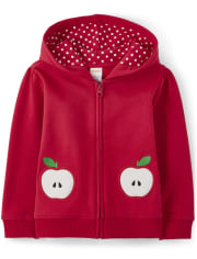 Girls Apple Zip Up Hoodie - Head of the Class