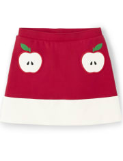 Girls Applique Apple Ponte Skort - Head of the Class