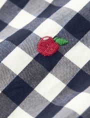 Top Peter Pan de manzana vichy para niñas - Cabeza de la clase