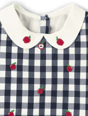 Top Peter Pan de manzana vichy para niñas - Cabeza de la clase