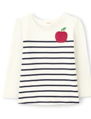 Girls Striped Apple Top - Head of the Class