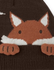Gorro con bordado de zorro para niños - Cosecha de otoño