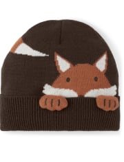 Gorro con bordado de zorro para niños - Cosecha de otoño