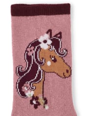 Paquete de 2 calcetines para niñas Horse Crew - Feria del condado