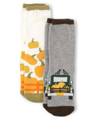 Paquete de 2 pares de calcetines Pumpkin Crew para niños - Perfect Pumpkin
