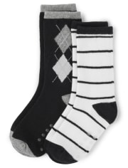 Boys Striped Crew Socks 2-Pack