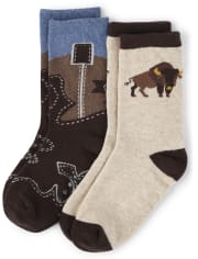 Paquete de 2 calcetines de botas vaqueras para niños - Feria del condado