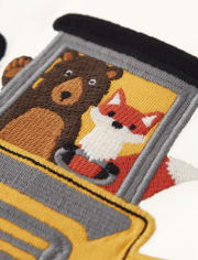 Boys Embroidered Tractor Top - Autumn Harvest