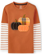 Boys Pumpkin Layered Top - Perfect Pumpkin