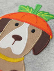 Camiseta raglán bordada con perro para niños - Trick or Treat