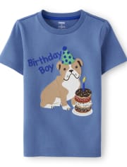 Boys Embroidered Birthday Top - Birthday Boutique