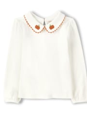 Girls Pumpkin Peter Pan Top - Perfect Pumpkin