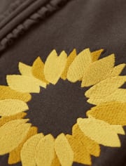 Girls Embroidered Sunflower Hoodie - Autumn Harvest