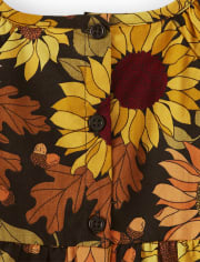 Girls Sunflower Ruffle Top - Autumn Harvest