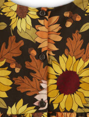 Girls Tiered Sunflower Dress - Autumn Harvest