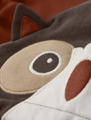 Boys Embroidered Owl Zip Up Hoodie - Autumn Harvest