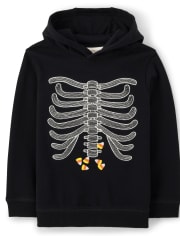 Boys Embroidered Skeleton Hoodie - Trick or Treat