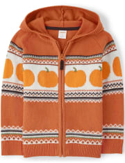 Kangourous zippé en jacquard citrouille pour enfants - Perfect Pumpkin
