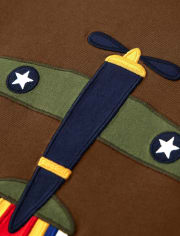 Top de avión bordado para niños - Aviator School