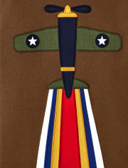 Top de avión bordado para niños - Aviator School