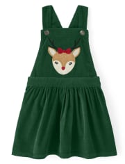 Girls Reindeer Corduroy Skirtall - Holiday Express